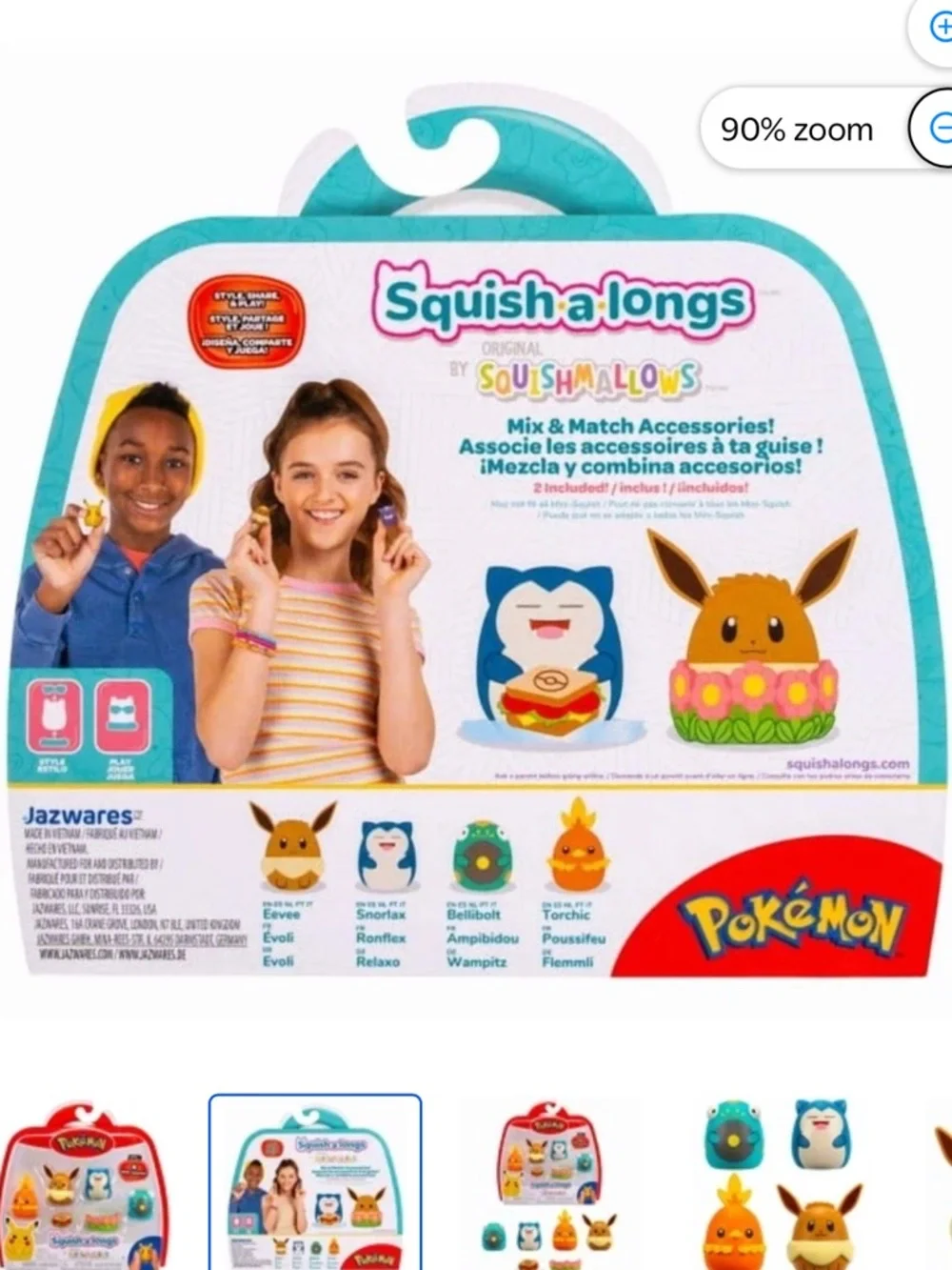 Squish-a-longs Pokémon Mini-Squish 4-Pack